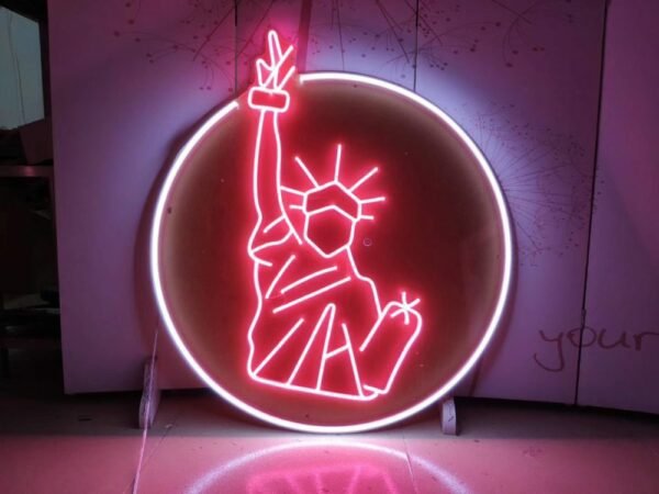 statue of liberty neon sign