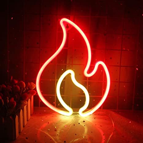 flame neon sign