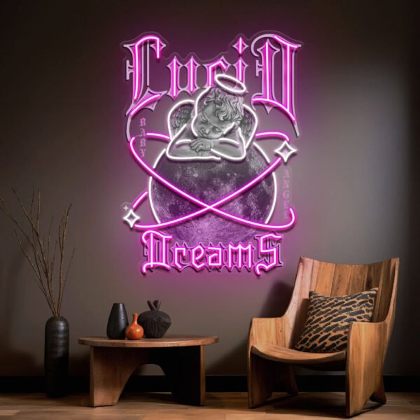 Dreamy Cupid Dreams Collapse Art LED Neon Sign Light Pop Art - Image 4