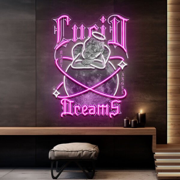 Dreamy Cupid Dreams Collapse Art LED Neon Sign Light Pop Art - Image 3