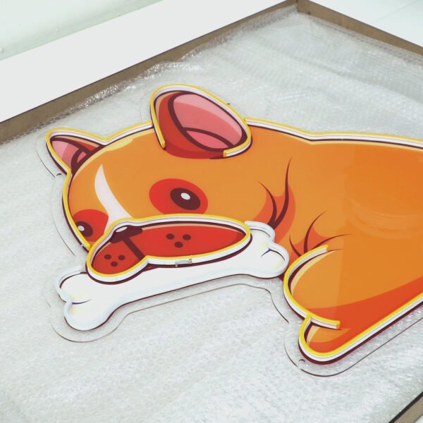 Dog Gnawing Bone LED Neon Sign Light Pop Art - Image 2