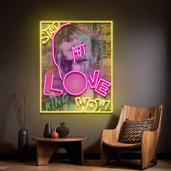 Art King In Collapse Art LED Neon Sign Light Pop Art - Image 2