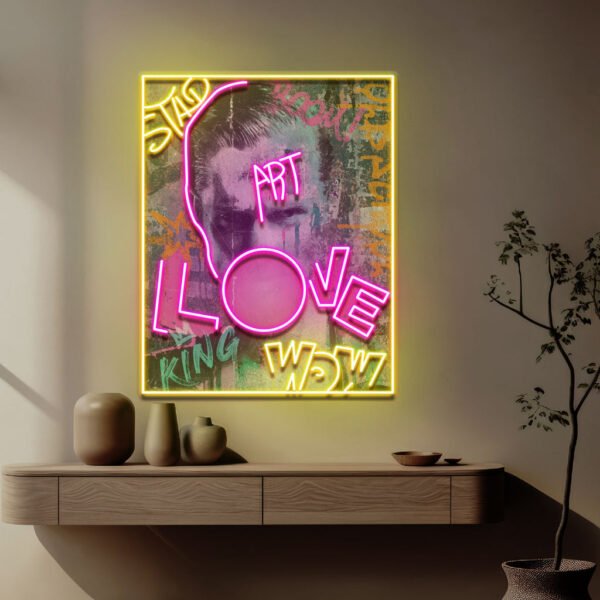 Art King In Collapse Art LED Neon Sign Light Pop Art - Image 3