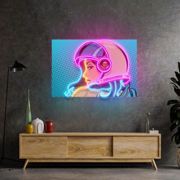 Astronaut Girl Led Neon Acrylic Artwork - Image 3