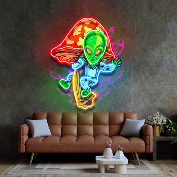 Alien Flying Mushrooms Galaxy LED Neon Sign Light Pop Art - Image 4