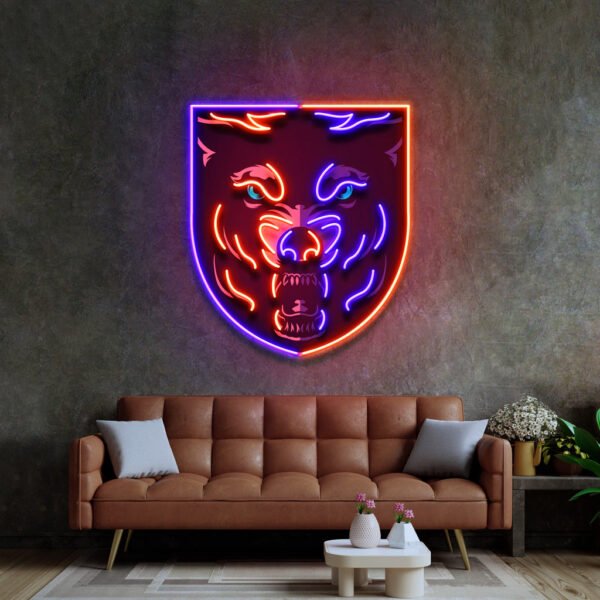 Angry Wolf Head LED Neon Sign Light Pop Art - Image 3