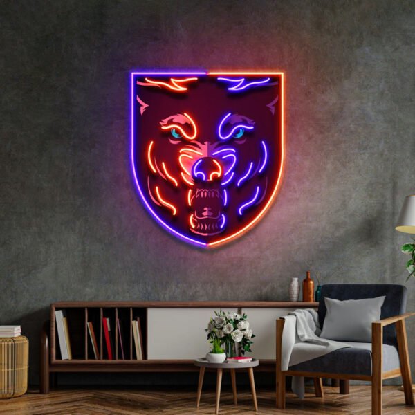 Angry Wolf Head LED Neon Sign Light Pop Art - Image 2