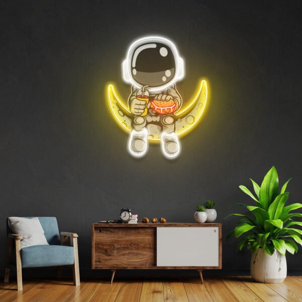 Basketball Shot Astronaut Led Neon Acrylic Artwork - Image 3