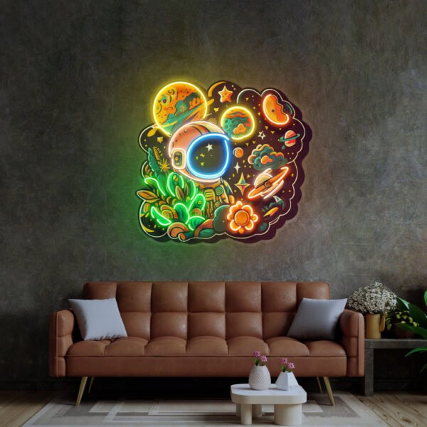 Astronaut Plant Universe LED Neon Sign Light Pop Art - Image 3