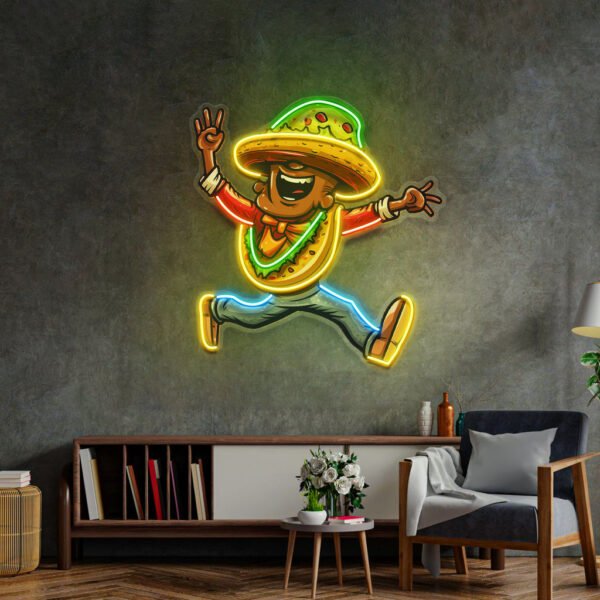 A Taco Dancing Disco Music LED Neon Sign Light Pop Art - Image 4