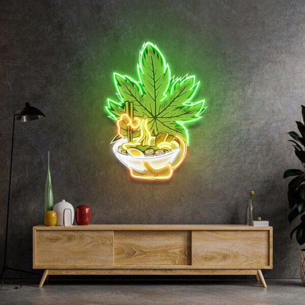 Cannabis Eat Ramen Led Neon Acrylic Artwork - Image 3