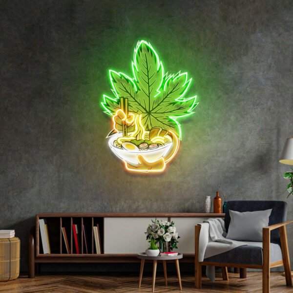 Cannabis Eat Ramen Led Neon Acrylic Artwork - Image 4