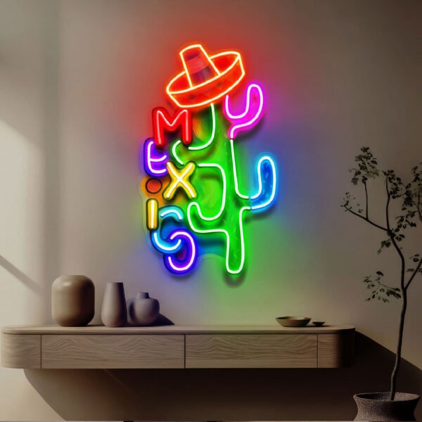 Colorful Mexican Theme Design Abstract Art LED Neon Sign Light Pop Art - Image 4