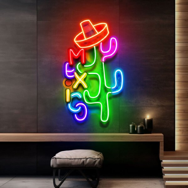 Colorful Mexican Theme Design Abstract Art LED Neon Sign Light Pop Art - Image 2