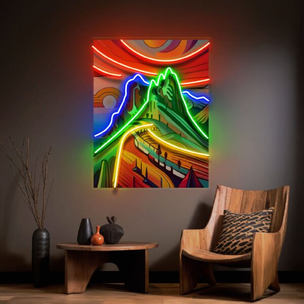 Colorful Mountainscape Abstract Art LED Neon Sign Light Pop Art - Image 3