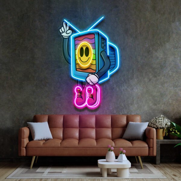 Cool Smiley Face Television LED Neon Sign Light Pop Art - Image 3