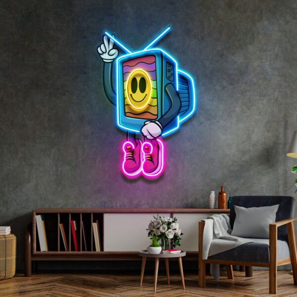 Cool Smiley Face Television LED Neon Sign Light Pop Art - Image 4