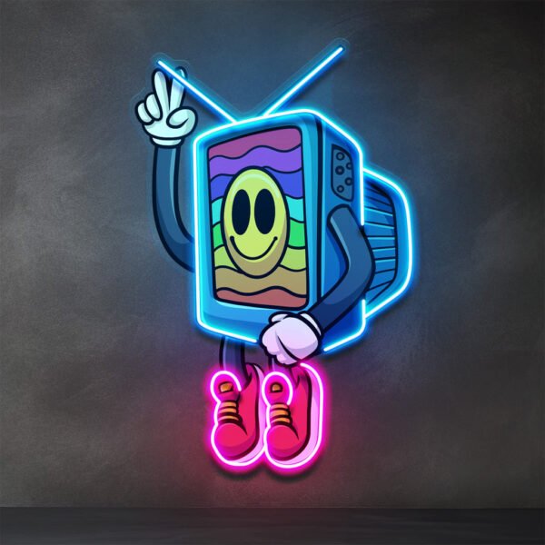 Cool Smiley Face Television LED Neon Sign Light Pop Art - Image 5