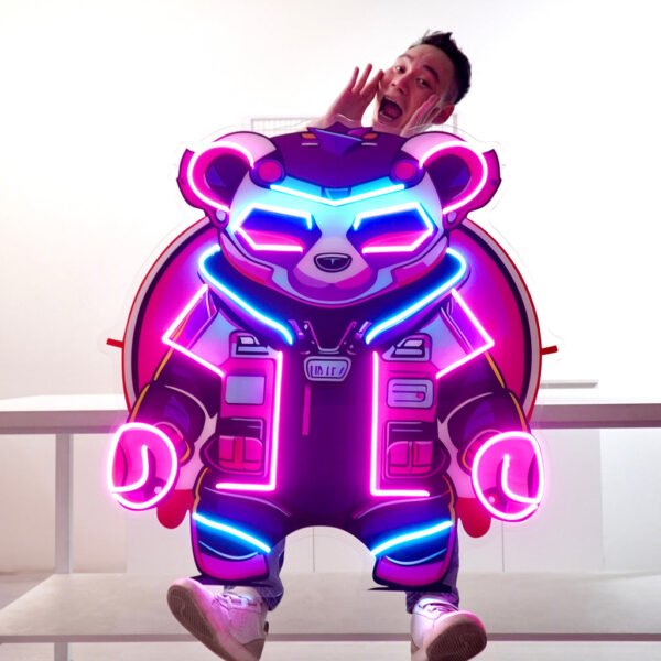 Cyberpunk Panda LED Neon Sign Light Pop Art - Image 2