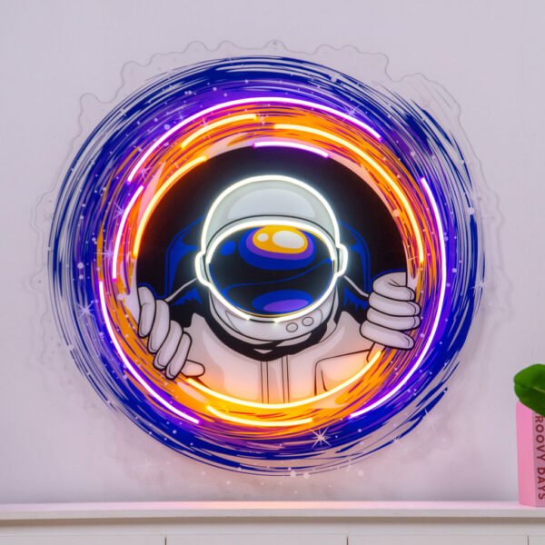 Astronauts Black Holes LED Neon Sign Light Pop Art - Image 2