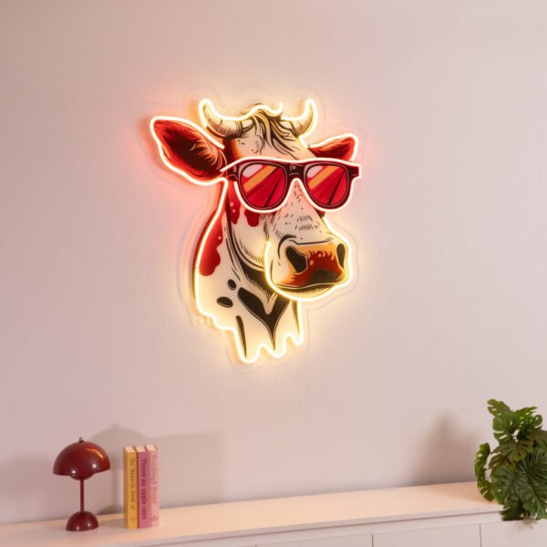 Cool Cow LED Neon Sign Light Pop Art - Image 4