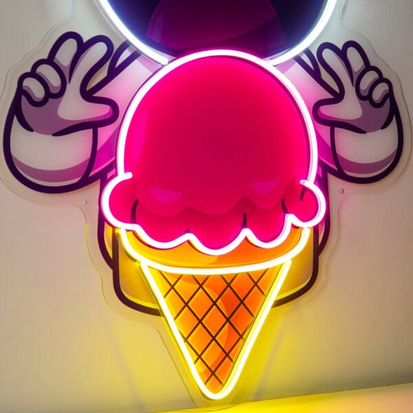 Astronaut Cream Space Led Neon Acrylic Artwork - Image 3
