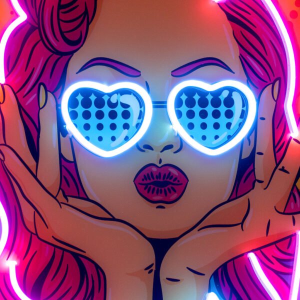 Woman Retro LED Neon Sign Light Pop Art - Image 2