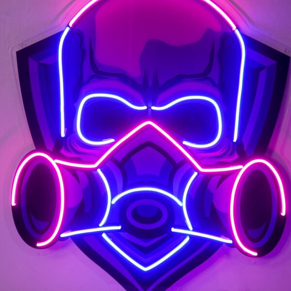 Skull Gas Mask LED Neon Sign Light Pop Art - Image 2