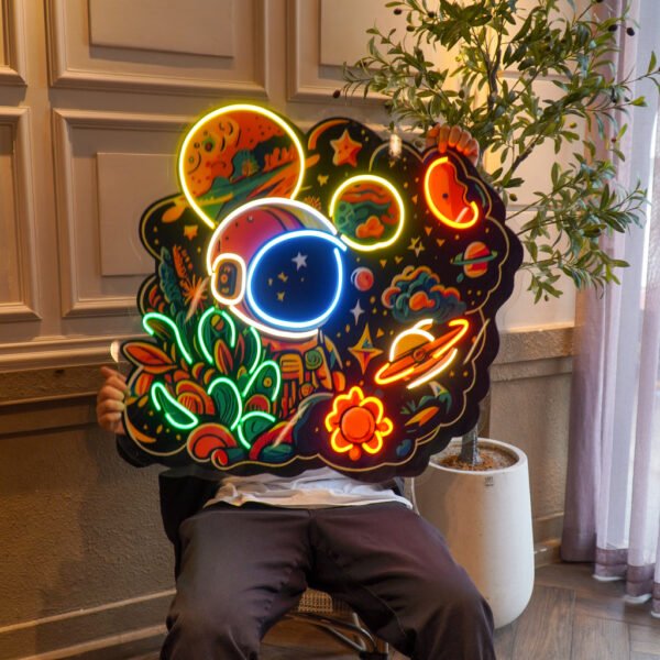 Astronaut Plant Universe LED Neon Sign Light Pop Art - Image 2