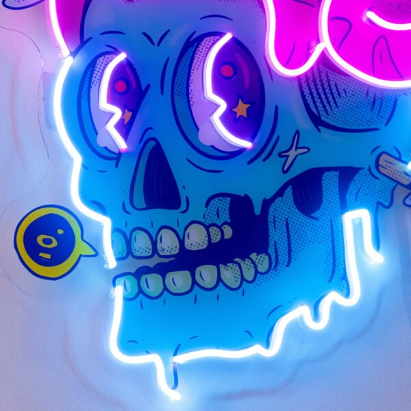 Cat And Skull LED Neon Sign Light Pop Art - Image 3