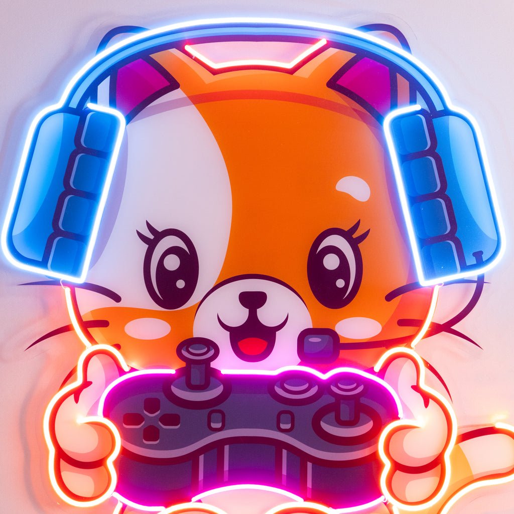 Cute cat Gaming LED Neon Sign Light Pop Art - Image 2