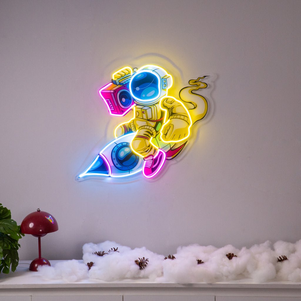 Astronauts Enjoying Space LED Neon Sign Light Pop Art - Image 4