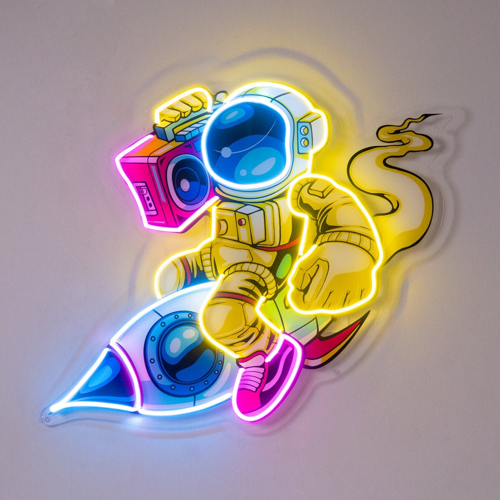 Astronauts Enjoying Space LED Neon Sign Light Pop Art - Image 2
