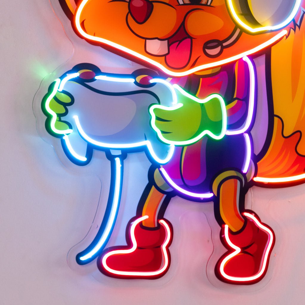 The Gamers Squirrel Esport LED Neon Sign Light Pop Art - Image 3