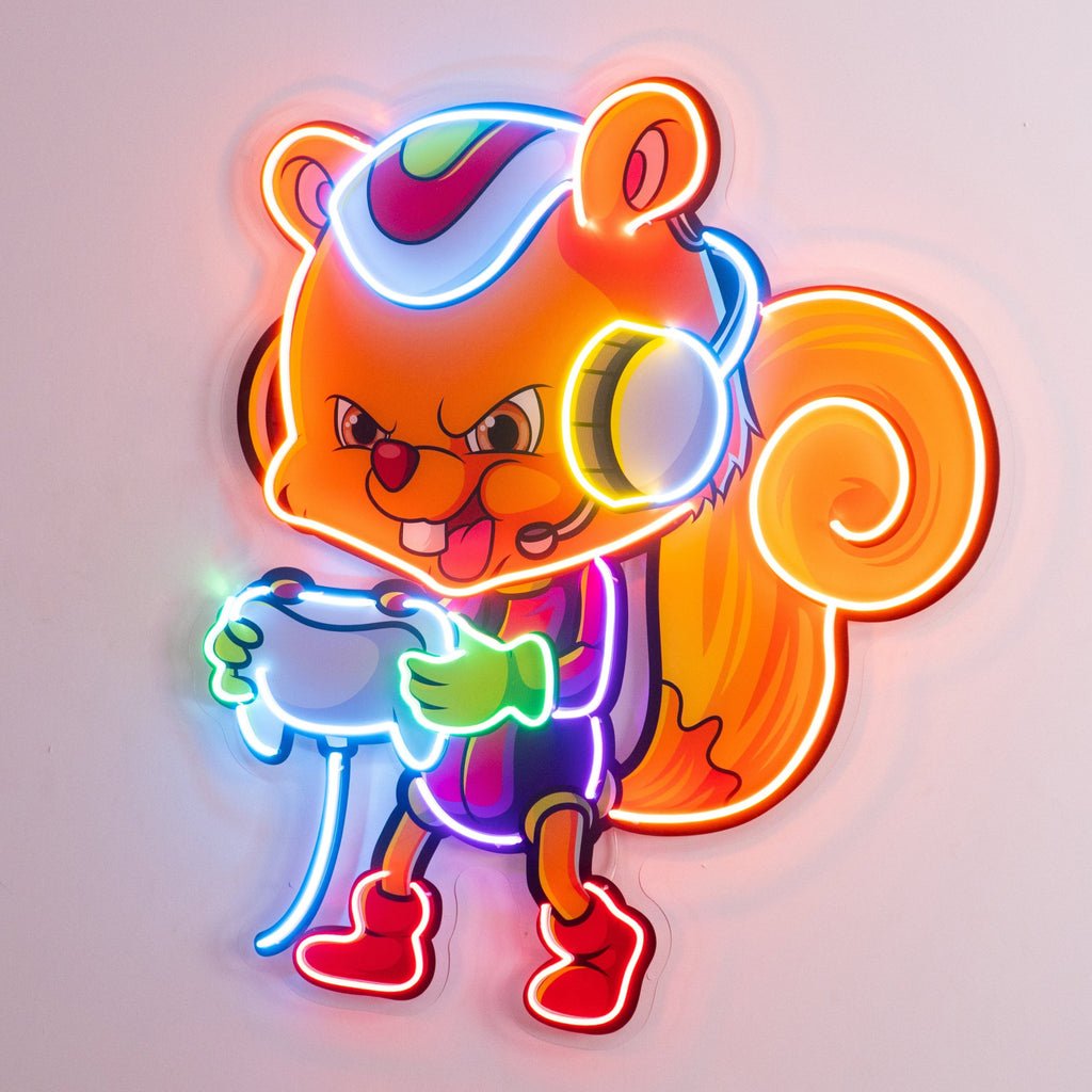 The Gamers Squirrel Esport LED Neon Sign Light Pop Art - Image 2