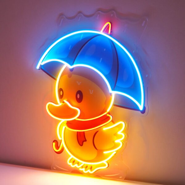 Duck Walking Under Rain LED Neon Sign Light Pop Art - Image 2