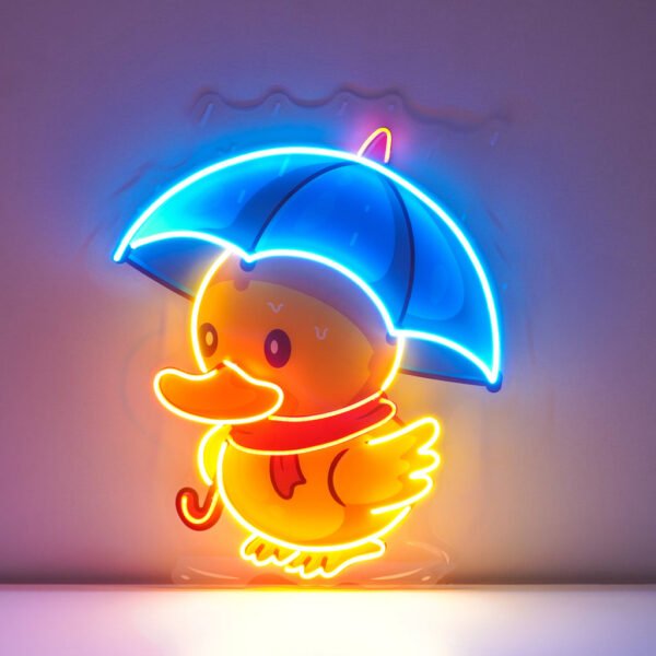 Duck Walking Under Rain LED Neon Sign Light Pop Art - Image 4