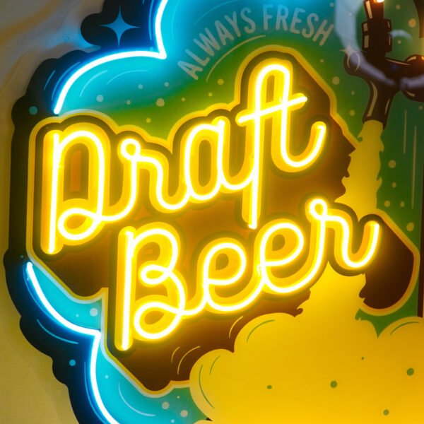Draft Beer LED Neon Sign Light Pop Art - Image 4