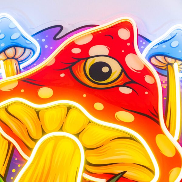 Psychedelic Eye Mushroom LED Neon Sign Light Pop Art - Image 2