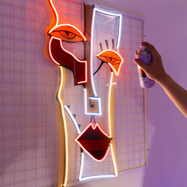 Woman Face Abstract Art LED Neon Sign Light - Image 4