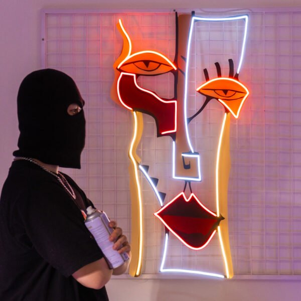 Woman Face Abstract Art LED Neon Sign Light - Image 3