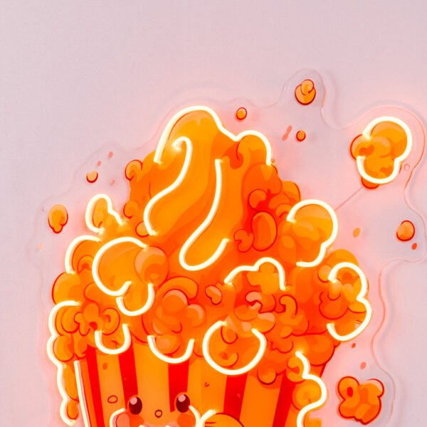 Cute Popcorn LED Neon Sign Light Pop Art - Image 2