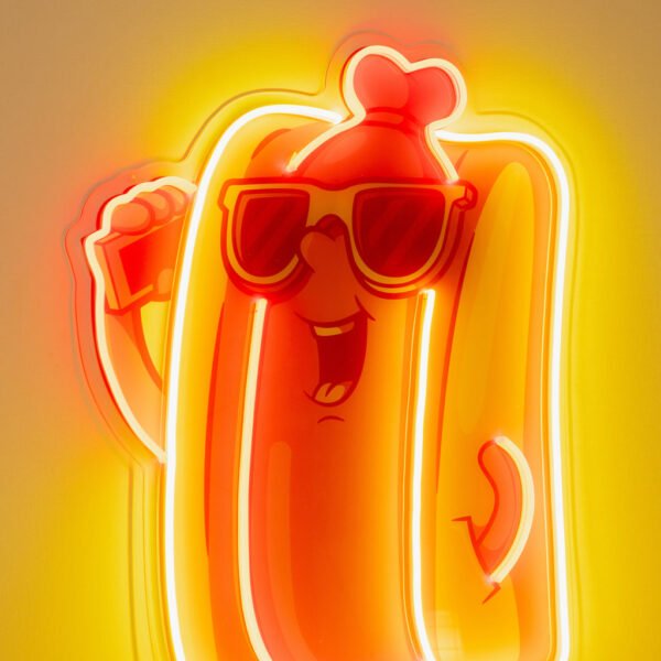 Cool Hot Dog LED Neon Sign Light Pop Art - Image 3