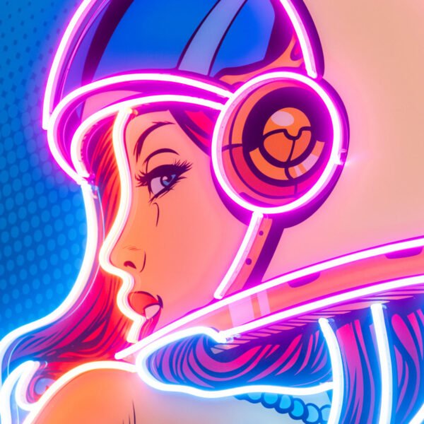 Astronaut Girl Led Neon Acrylic Artwork - Image 2