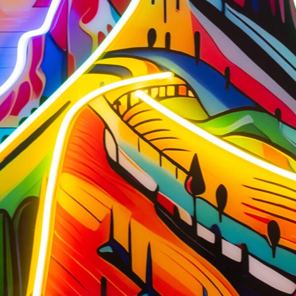 Colorful Mountainscape Abstract Art LED Neon Sign Light Pop Art - Image 2