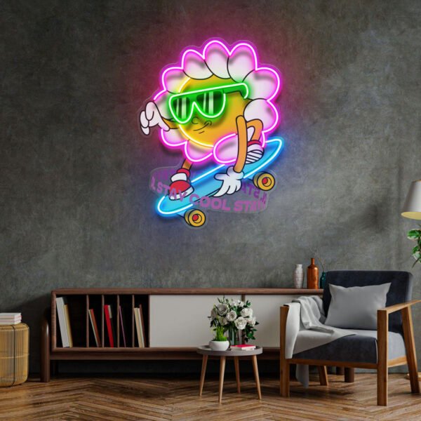 Daisy Flower Groovy LED Neon Sign Light Pop Art - Image 3
