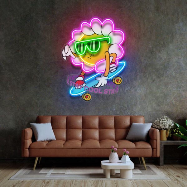 Daisy Flower Groovy LED Neon Sign Light Pop Art - Image 2