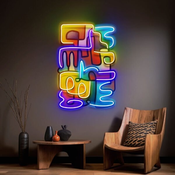 Doodle Painting Abstract Art LED Neon Sign Light Pop Art - Image 4