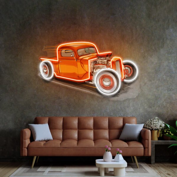 Drag Racing Car LED Neon Sign Light Pop Art - Image 2