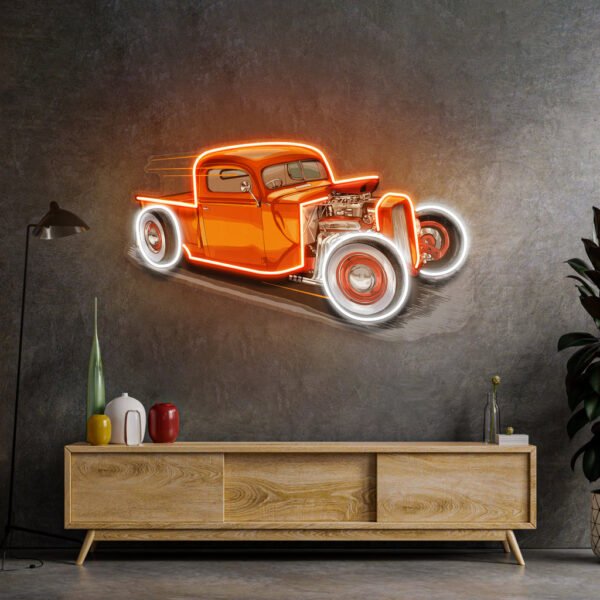 Drag Racing Car LED Neon Sign Light Pop Art - Image 4